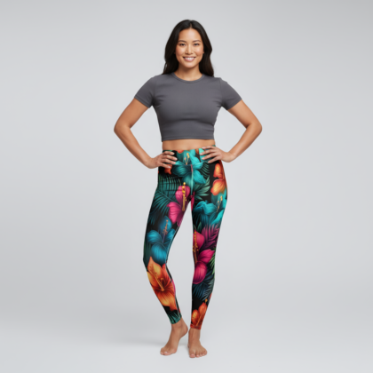Hibiscus Heat Yoga Leggings