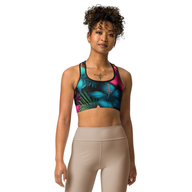 Hibiscus Heat Sports Bra - Image 3