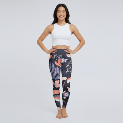 Petal Noir Yoga Leggings
