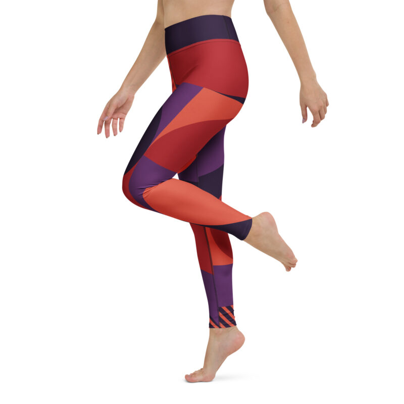 Crimson Shift Yoga Leggings - Image 3