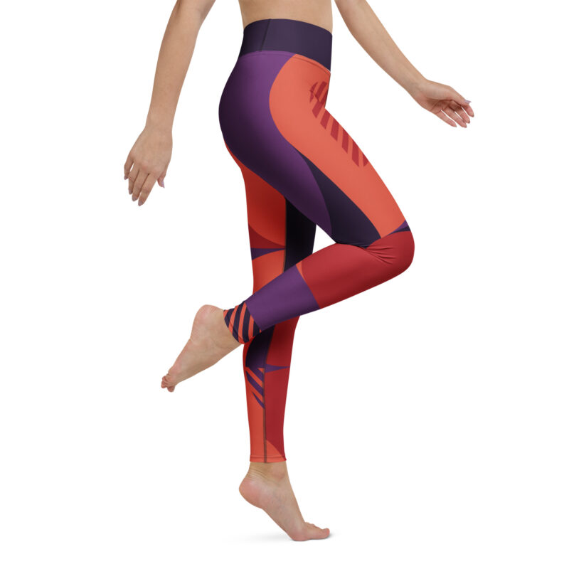 Crimson Shift Yoga Leggings - Image 5