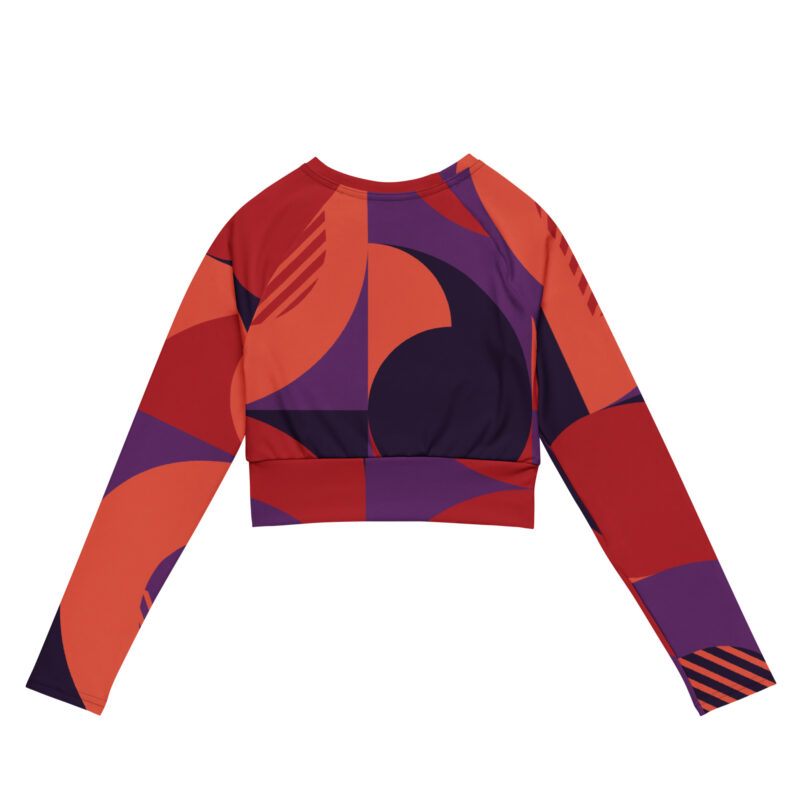Crimson Shift Recycled long-sleeve crop top - Image 2