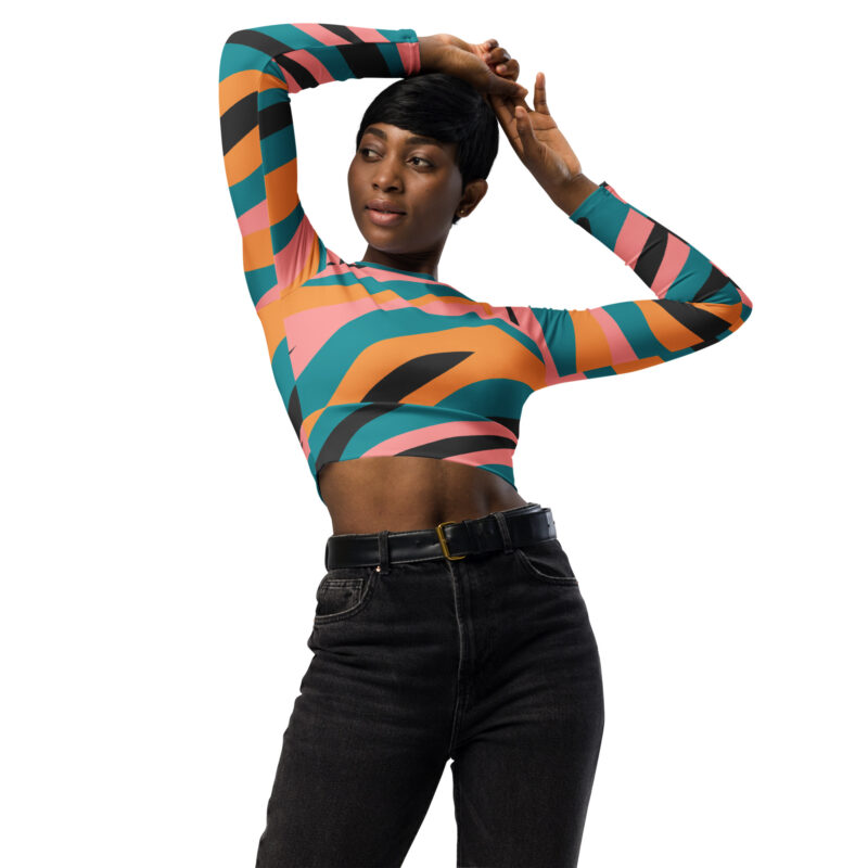 Zebra Pop Recycled long-sleeve crop top - Image 3
