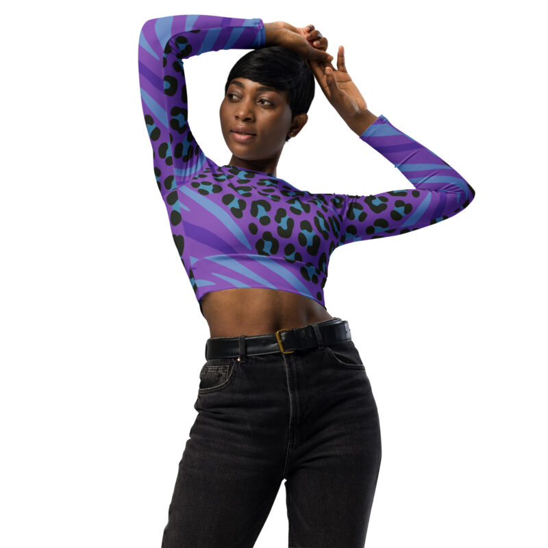 Midnight Prowl Recycled long-sleeve crop top - Image 3