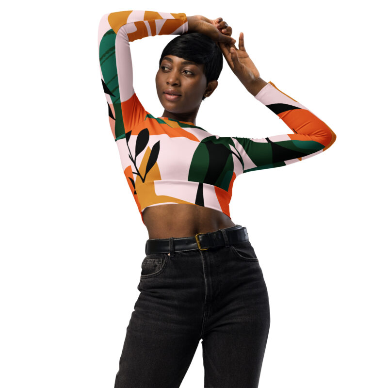 Autumn Bloom Recycled long-sleeve crop top - Image 3