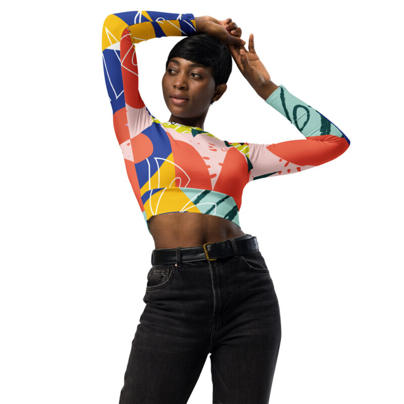 Color Bloom Recycled long-sleeve crop top - Image 3