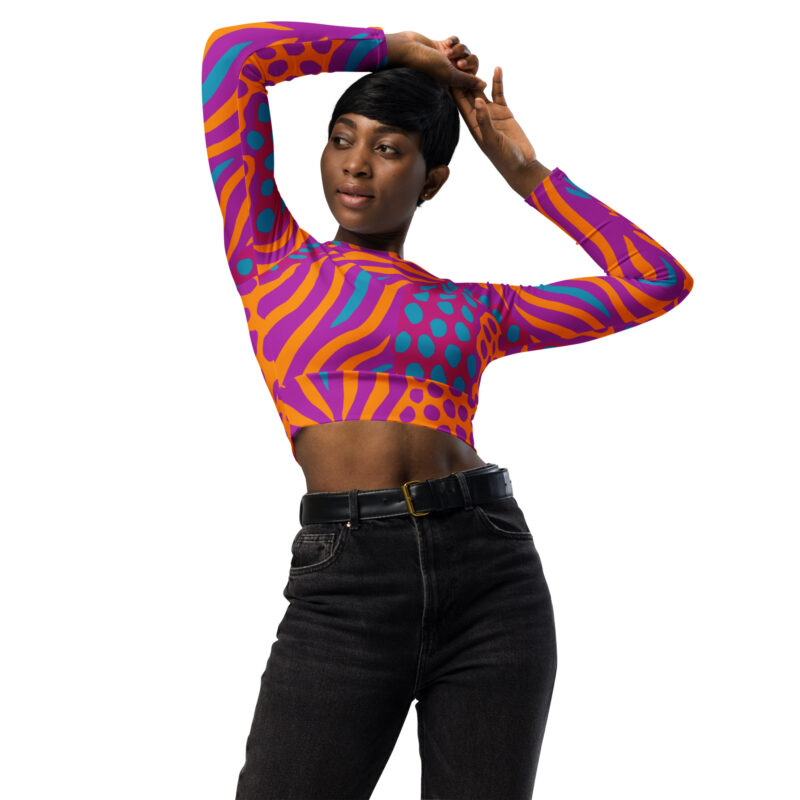 Electric Safari Recycled long-sleeve crop top - Image 3