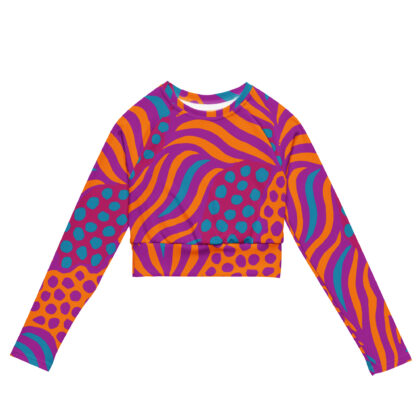 Electric Safari Recycled long-sleeve crop top