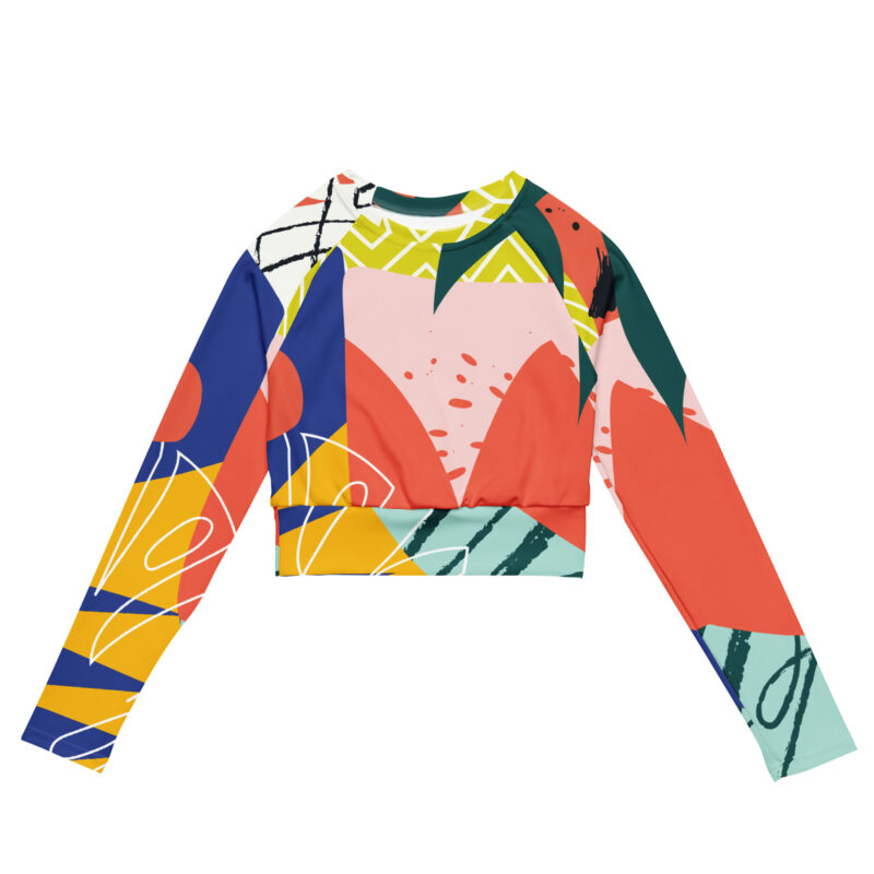 Color Bloom Recycled long-sleeve crop top