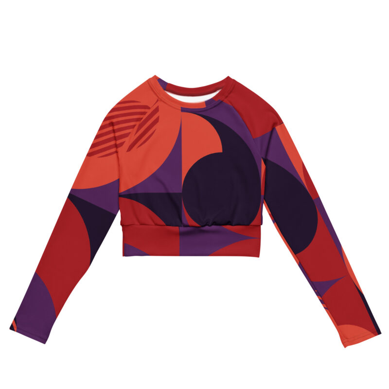 Crimson Shift Recycled long-sleeve crop top